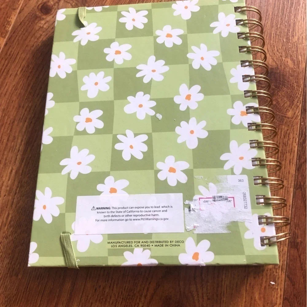 Blessed Green floral lined notebook